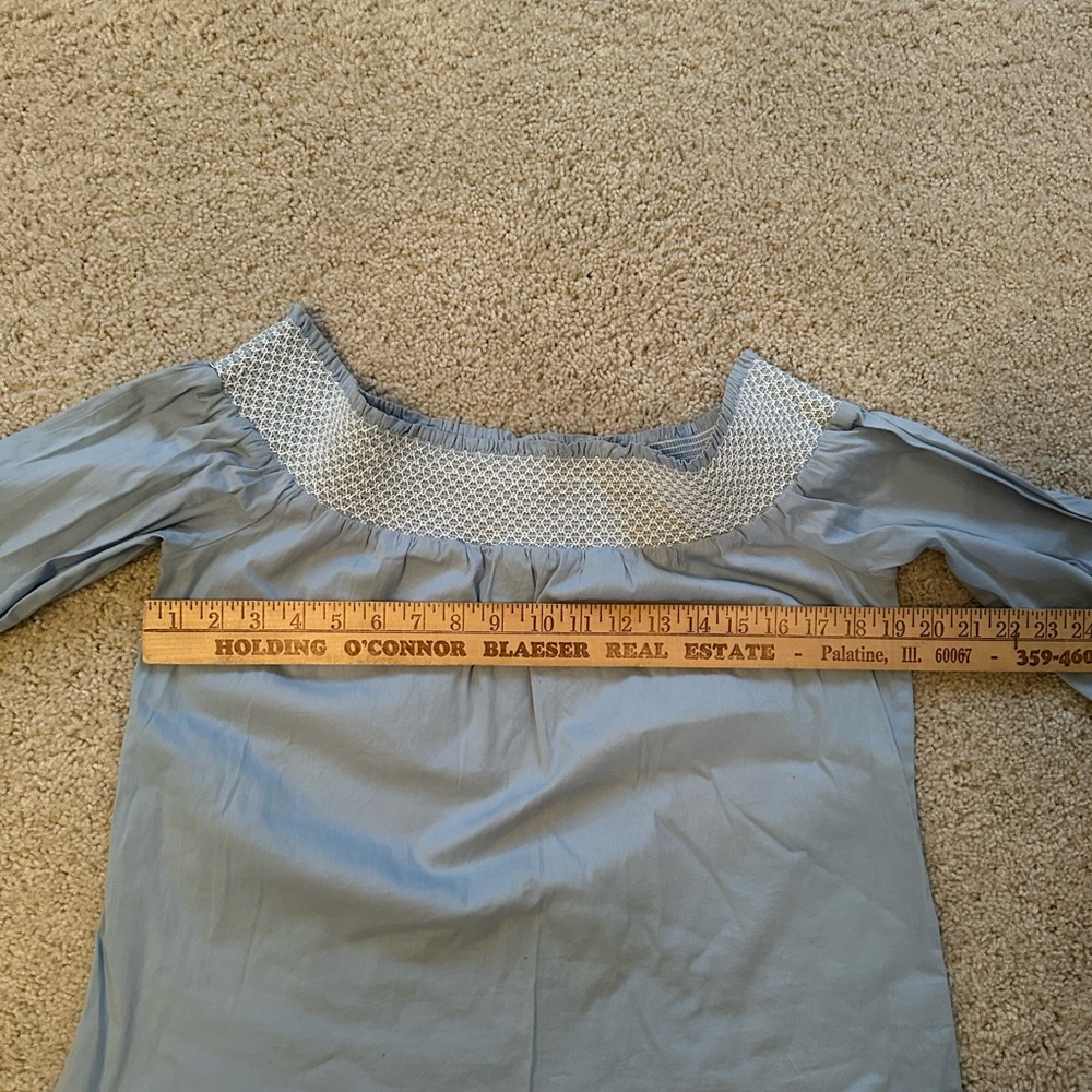 Blu Sage Sky Blue Off-Shoulder Smocked Top